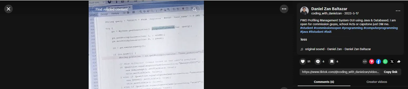 PWD Profiling Management System GUI in Java with a database, 51 likes and 6 comments